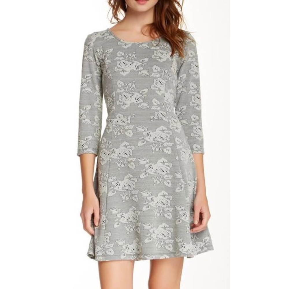 Jack by BB Dakota Knit Jacquard Fit & Flare Dress